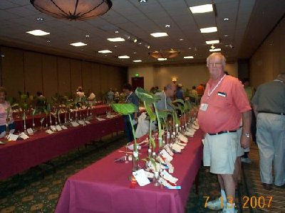 Master Judge and Chair Irwin Johnson in Exhibition Room